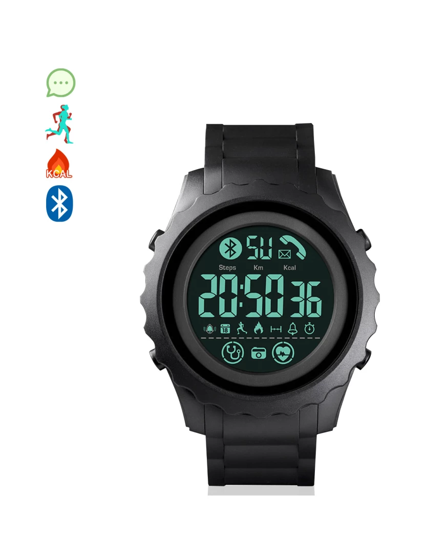 foto 1 de DAM. Smartwatch 1626 digital bluetooth com funções avançadas