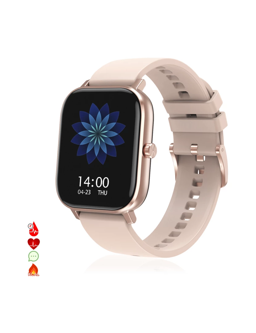 foto 1 de DAM. Smartwatch DT35+ com termômetro, monitor de pressão arterial e oxigênio. Notificações de tela iOS e Android.