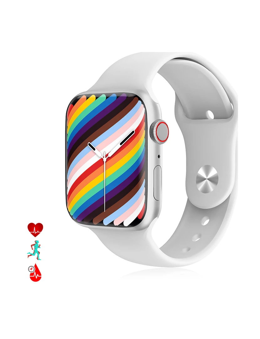 foto 1 de DAM. Smartwatch W27 com monitor de frequência cardíaca, pressão arterial e O2. Modos esportivos internos e externos. Coroa multifuncional inteligente
