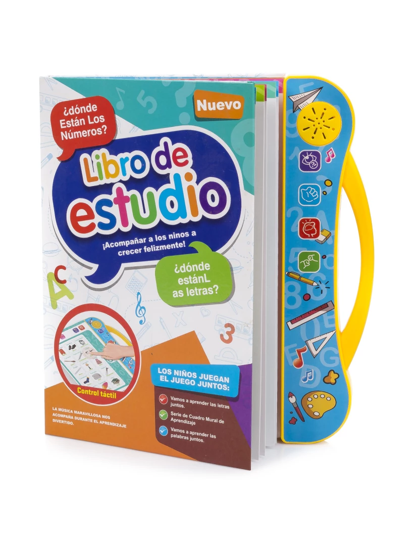 foto 1 de DAM. Study Book, livro eletrônico educacional com sons, bilíngüe em espanhol e inglês. Matemática, linguagem, atividades criativas.