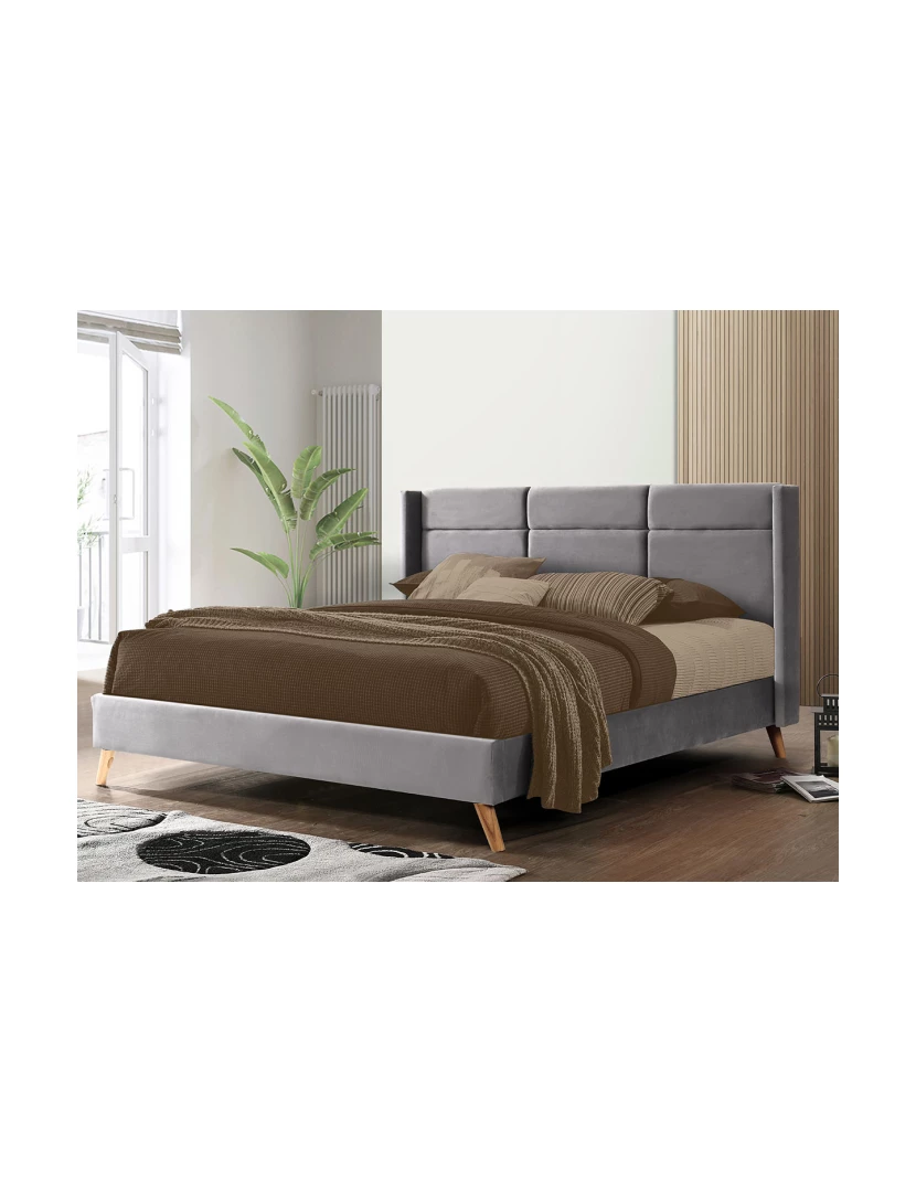 foto 1 de Cama Beauty (Cinza)(195 x 160 cm)
