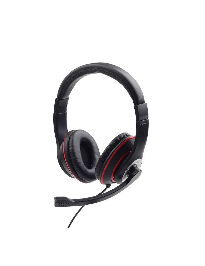 imagem de Auriculares Gembird >   auscultador auscultadores com fios fita de cabeça jogos preto, vermelho  - MHS-03-BKRD1