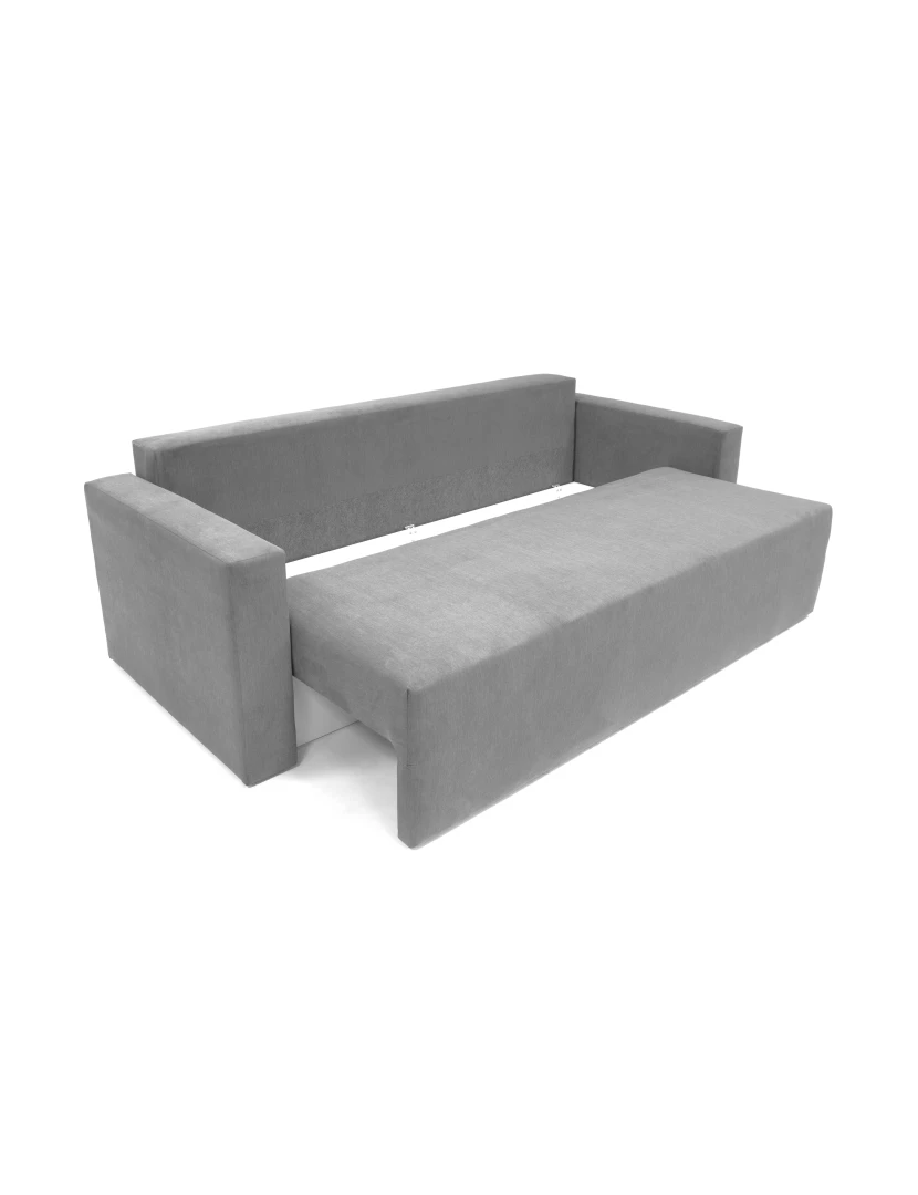 imagem grande de Skraut Home - Sofá-cama CLOUD, cinza claro, conversível em cama, baú. Máximo Relaxamento e Conforto - com Sistema Pull-out 225x92x92cm9