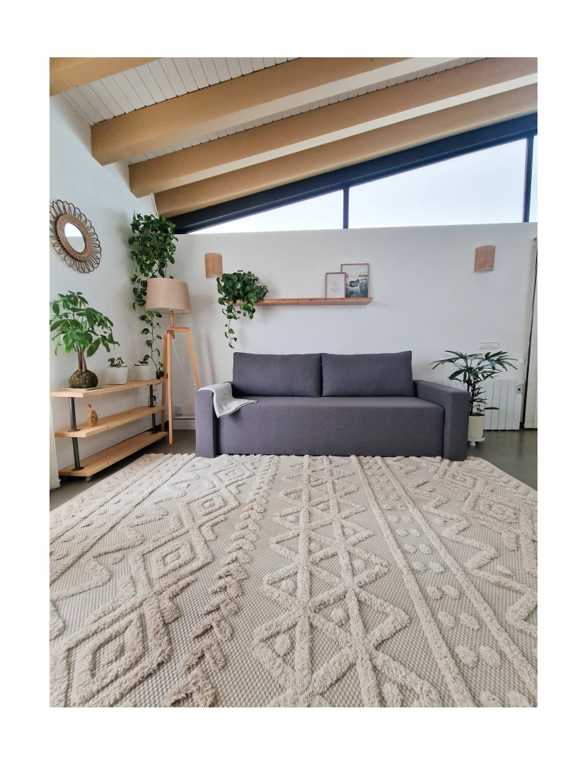imagem grande de Skraut Home - Sofá-cama CLOUD, cinza claro, conversível em cama, baú. Máximo Relaxamento e Conforto - com Sistema Pull-out 225x92x92cm3