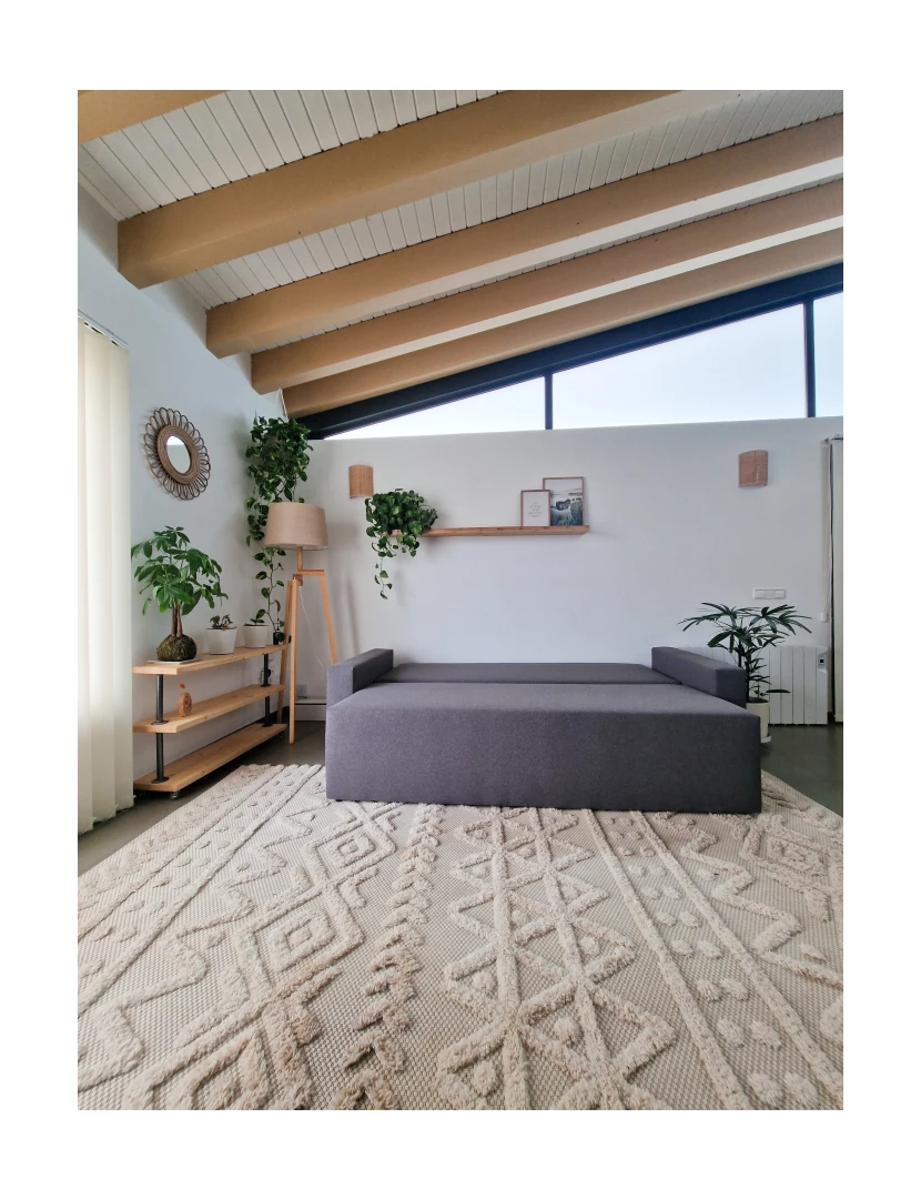 imagem de Skraut Home - Sofá-cama CLOUD, cinza claro, conversível em cama, baú. Máximo Relaxamento e Conforto - com Sistema Pull-out 225x92x92cm7