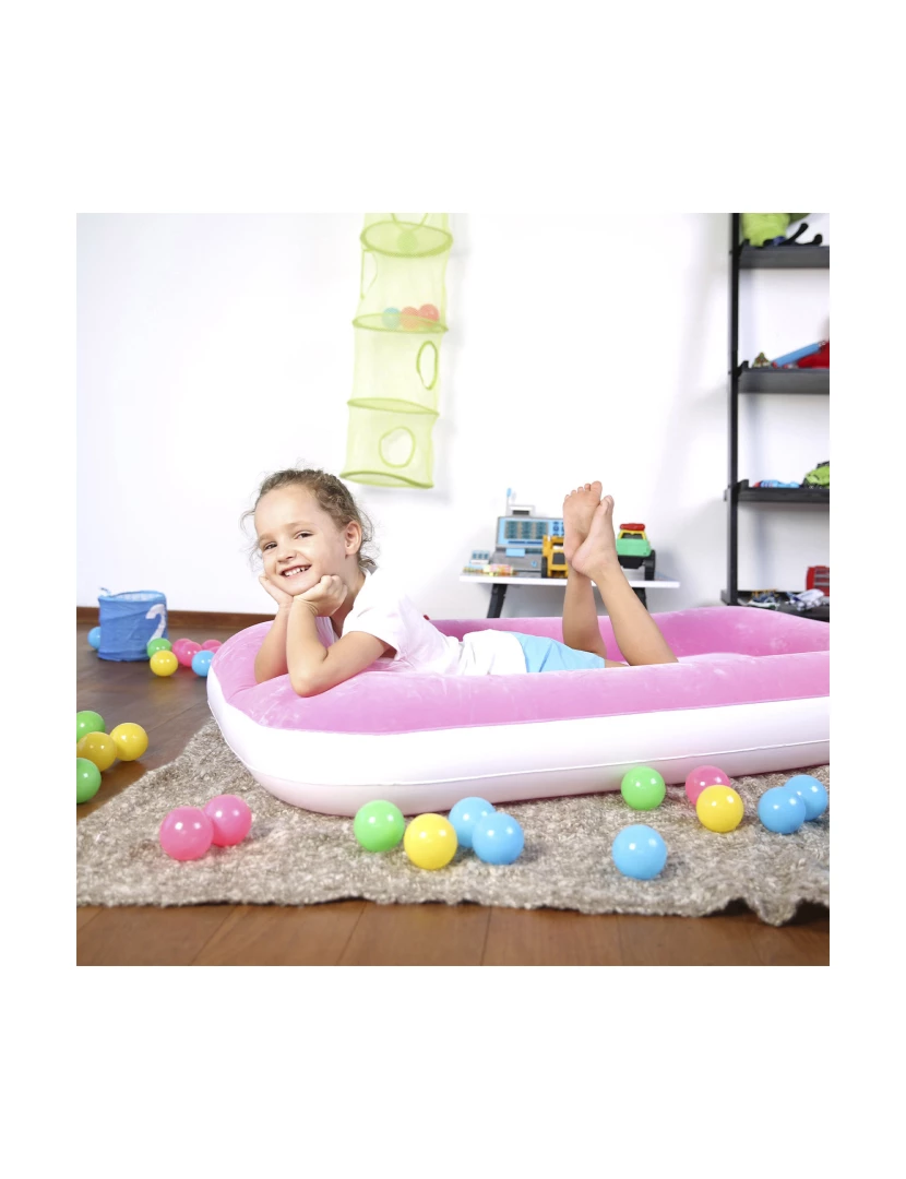 imagem de DAM. COLCHÃO INFANTIL 132X76X20 FLOCASA, DUAS CORES VARIADAS VERDE E ROSA3