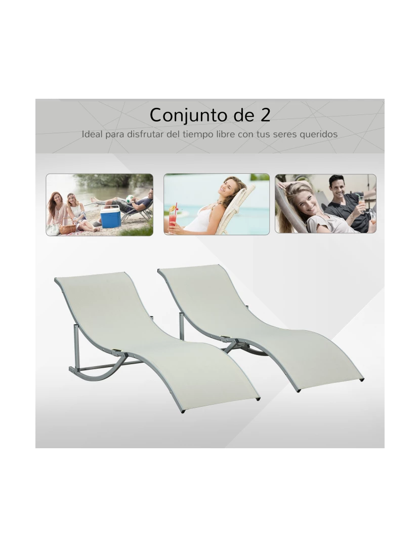 imagem de Conjunto Espreguiçadeiras cor beige 84B-540CW7