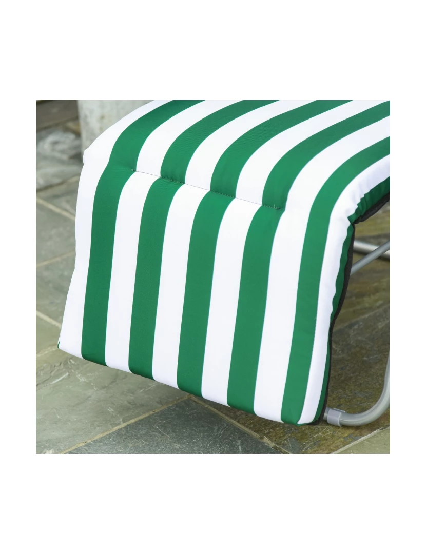 imagem de Conjunto de Espreguiçadeiras Dobráveis 60x75x102cm cor verde e branco 01-07109