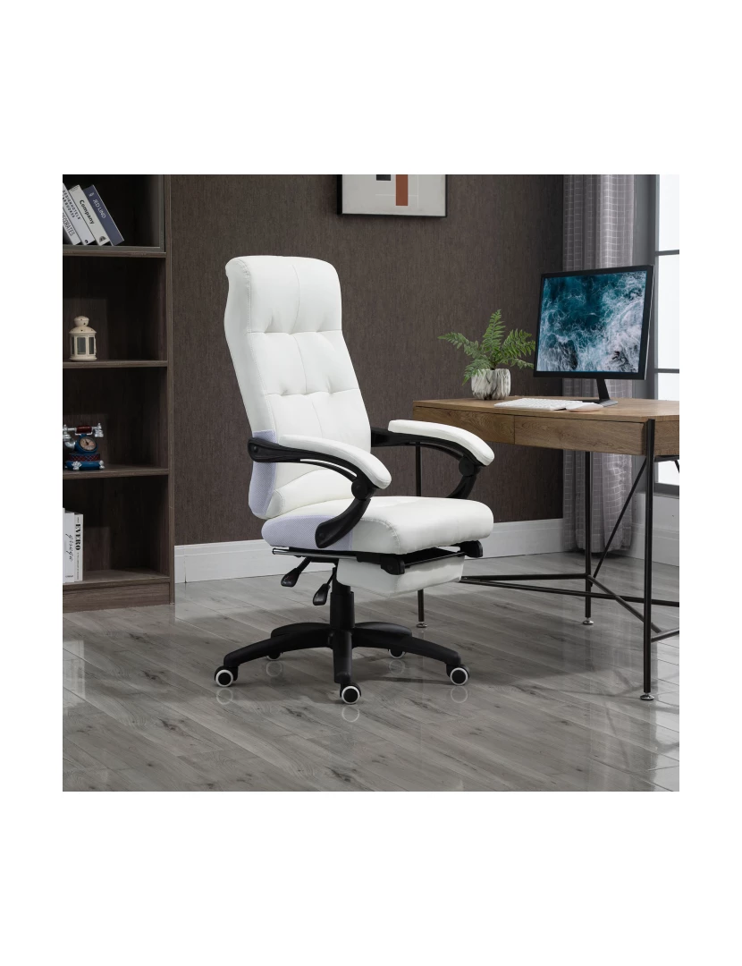 imagem grande de Cadeira de escritório 65cmx65cmx124cm cor branco 921-524CW10
