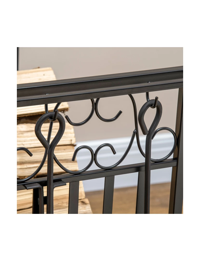 imagem de Suporte para Lenhas 75x30x60cm cor preto 842-1638