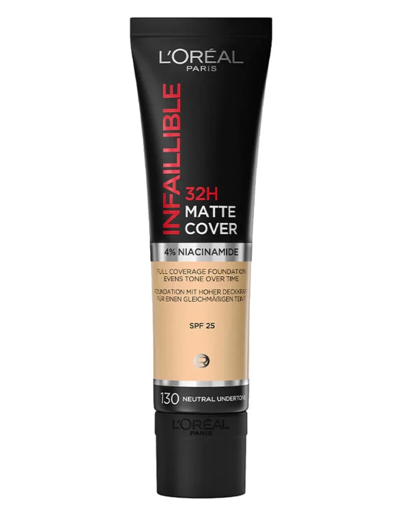 imagem de Liquid Make Up Base L'oreal Make Up Infalible 32H Matte Cover Nâo 130 Neutral Undertone Spf 251