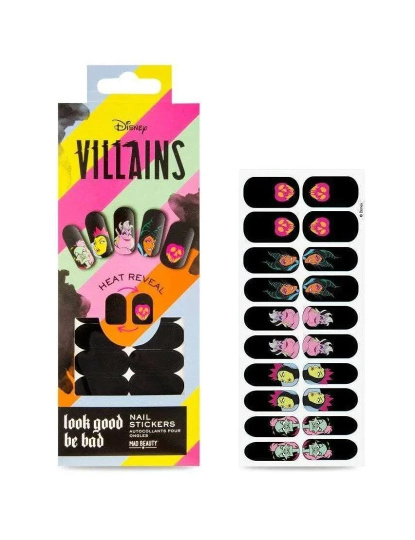 imagem de Adesivos de arte unhas Beleza louca Disney Villains1