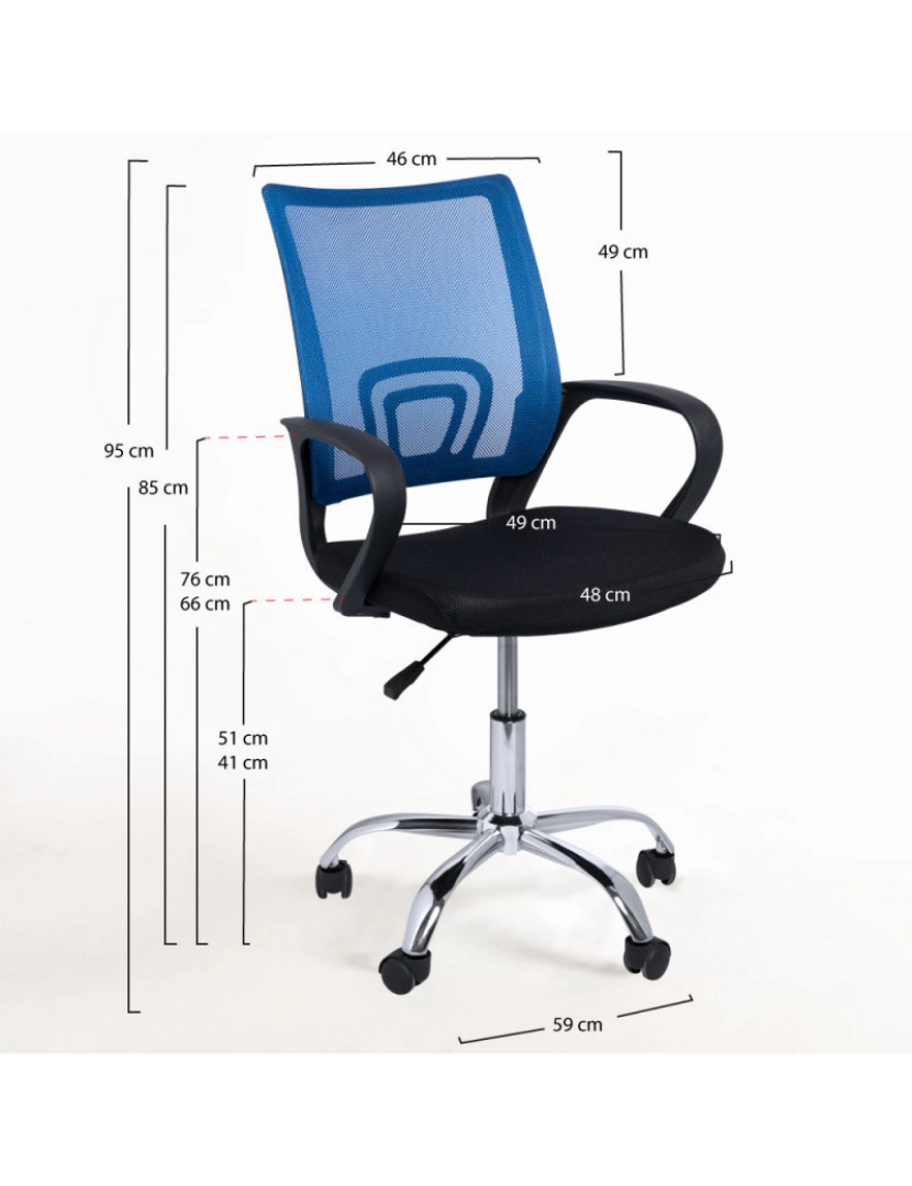 imagem de Cadeira Win Pro Azul E Preta2