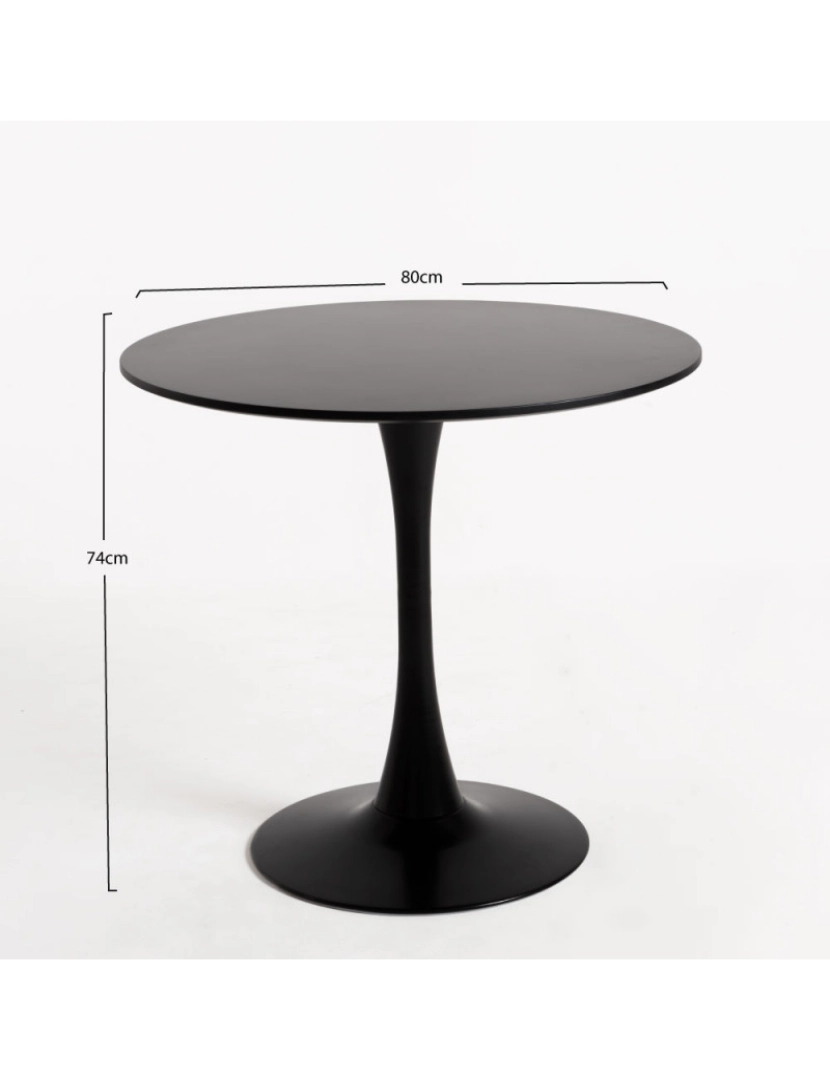 imagem de Mesa Kolio 80 cm - Preto4