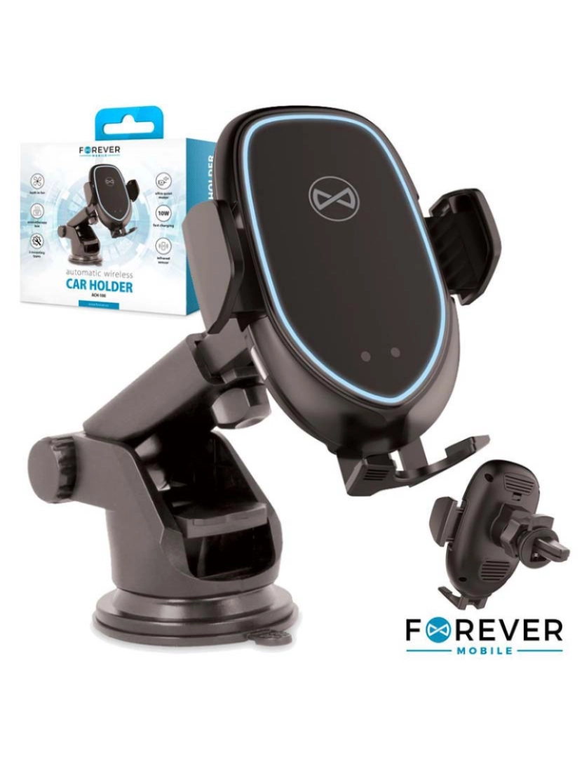 Forever - Suporte Telemóvel C/ Carregador Indução Qi 10W E Sensor Ir 