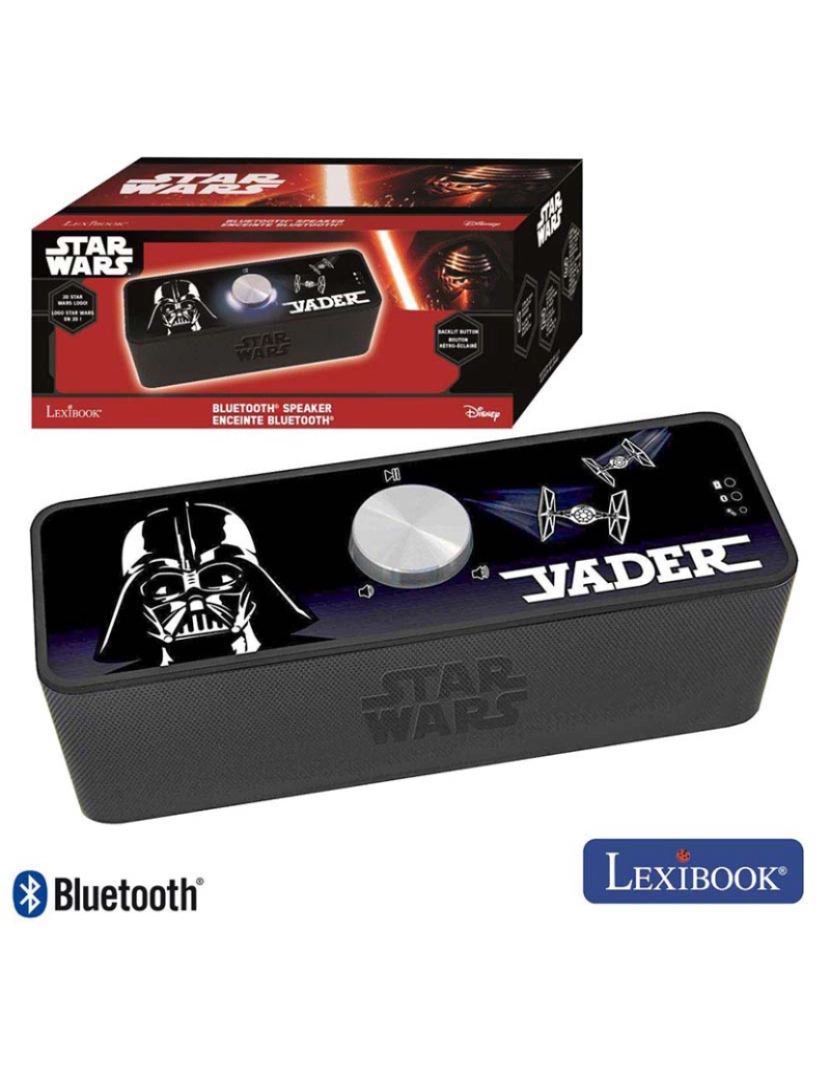 Lexibook - Coluna Bluetooth Portátil 2x3W Aux/Bat Star Wars Lexibook   