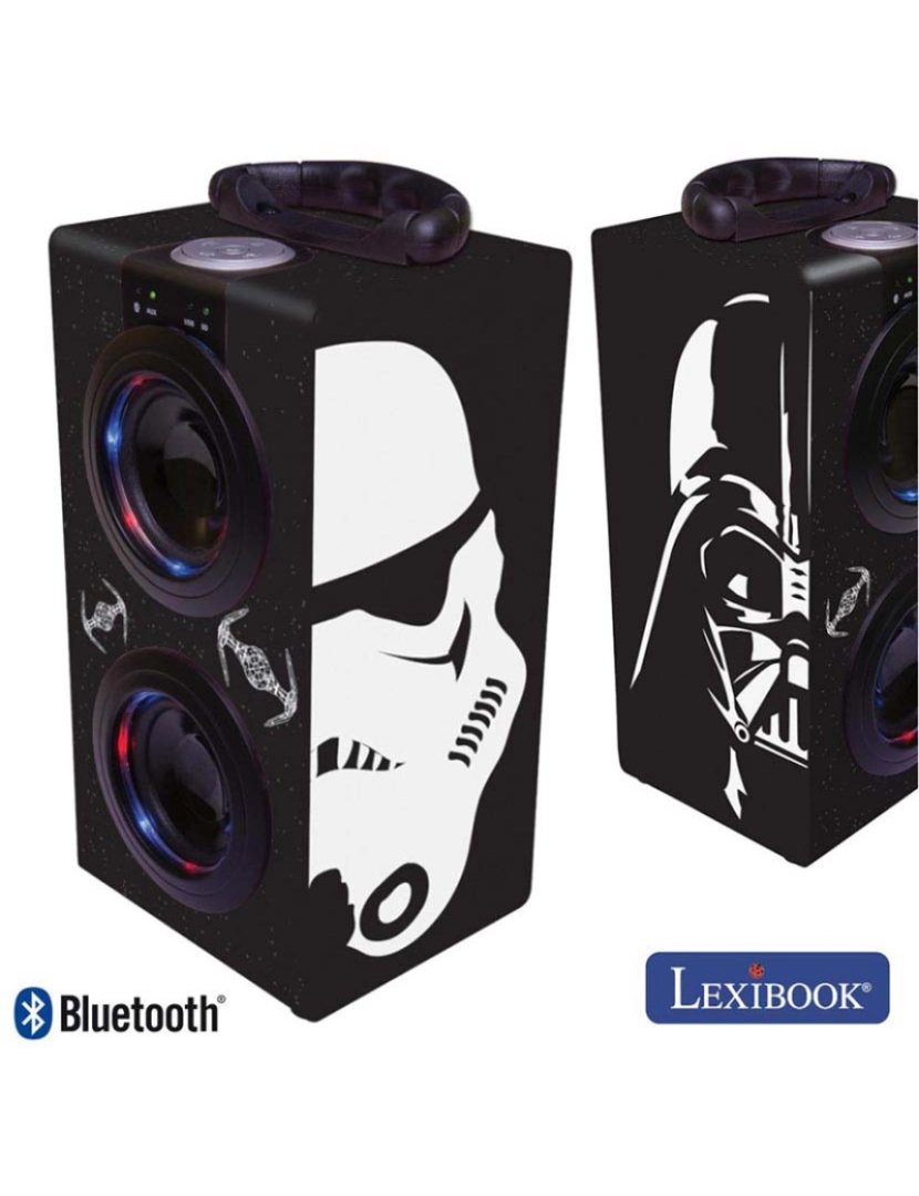 Lexibook - Coluna Bluetooth Portátil 2X3W Usb/Bt/Aux/Bat Led Star Wars 