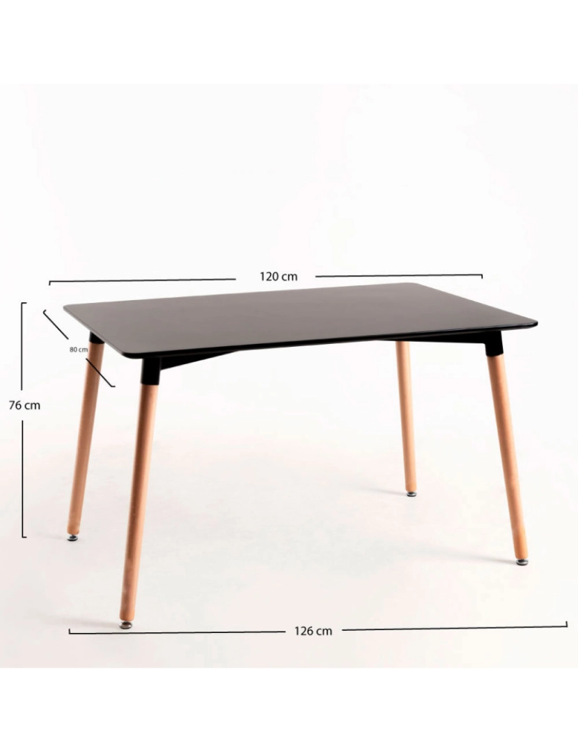 imagem de Mesa Tower Retangular 120 x 80 cm - Preto3