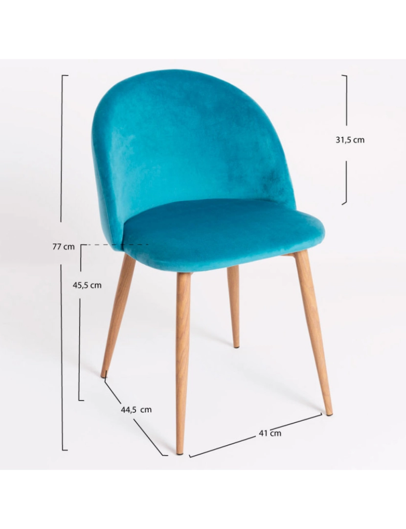 imagem de Cadeira Vint Veludo - Verde-azulado3