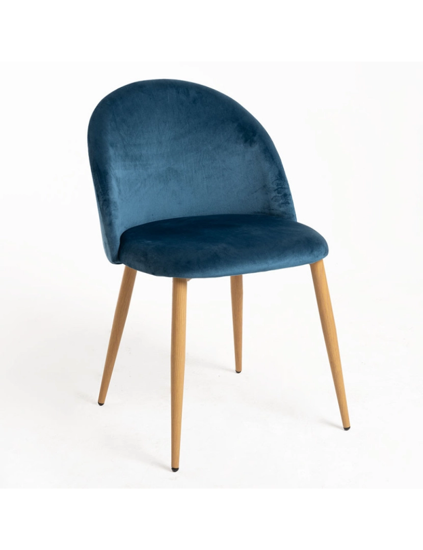 Presentes Miguel - Cadeira Vint Veludo - Azul