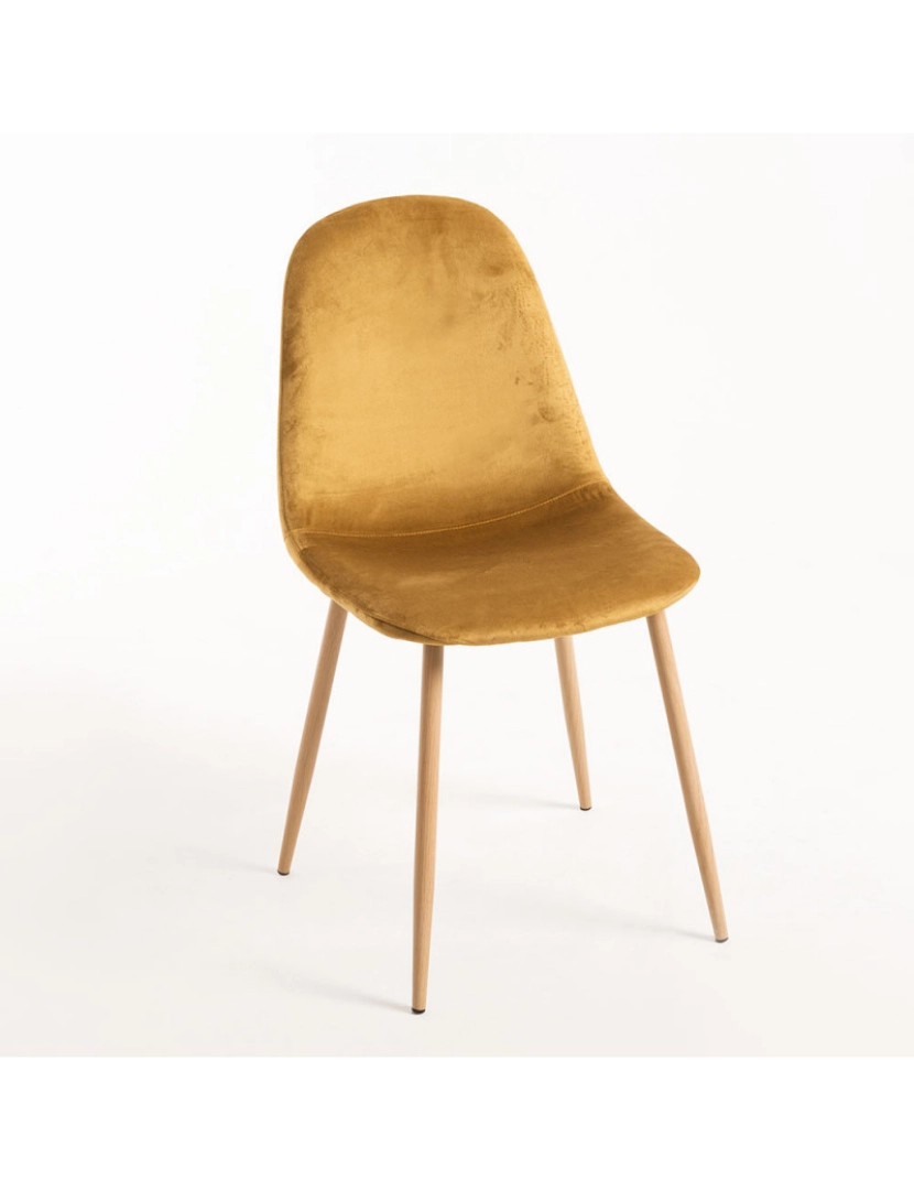 Presentes Miguel - Cadeira Teok Veludo - Amarelo