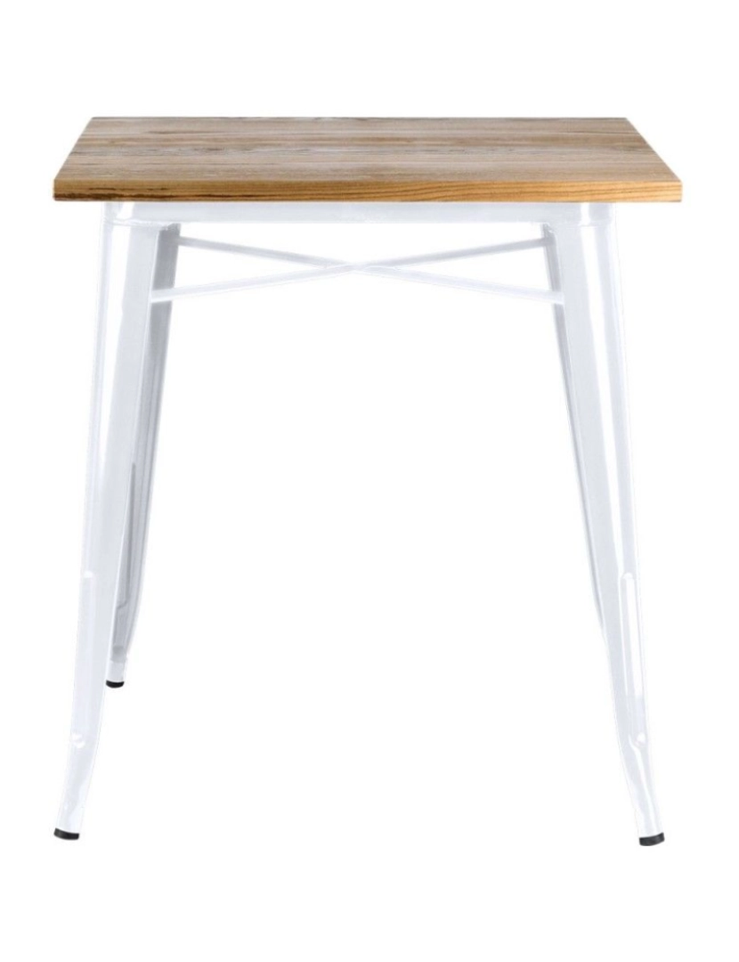 imagem de Mesa Torix Quadrada Madeira Natural 70 cm - Branco2