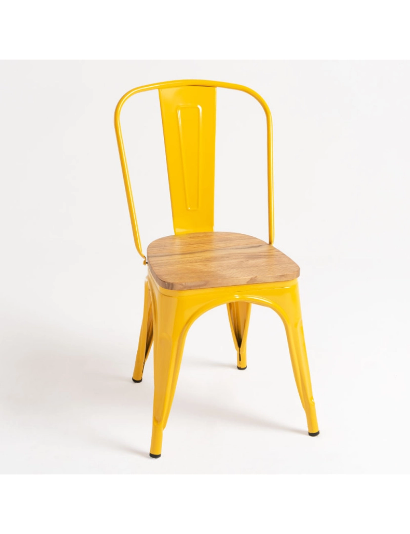 Presentes Miguel - Cadeira Torix Madeira Natural - Amarelo