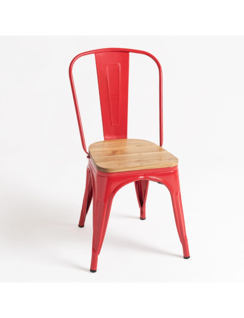Presentes Miguel - Cadeira Torix Madeira Natural - Vermelho