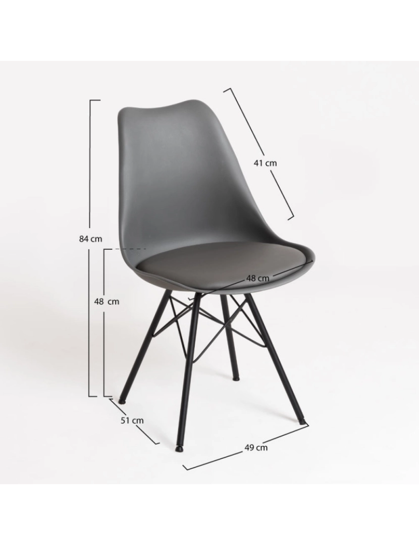 imagem de Cadeira Tilsen Metalizada - Cinza escuro2