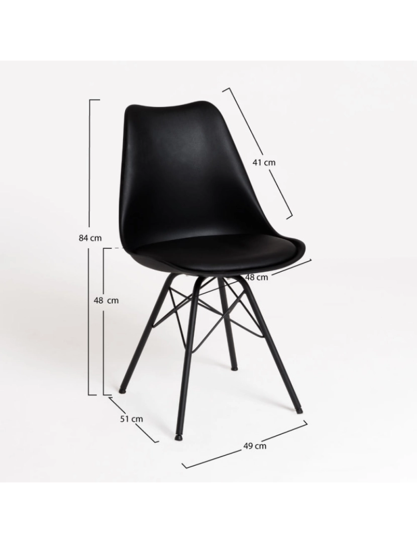 imagem de Cadeira Tilsen Metalizada - Preto2