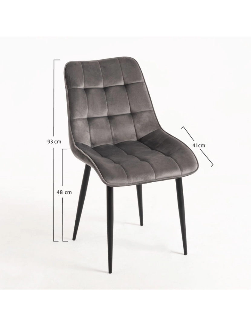 imagem de Cadeira Cade Veludo - Cinza escuro2