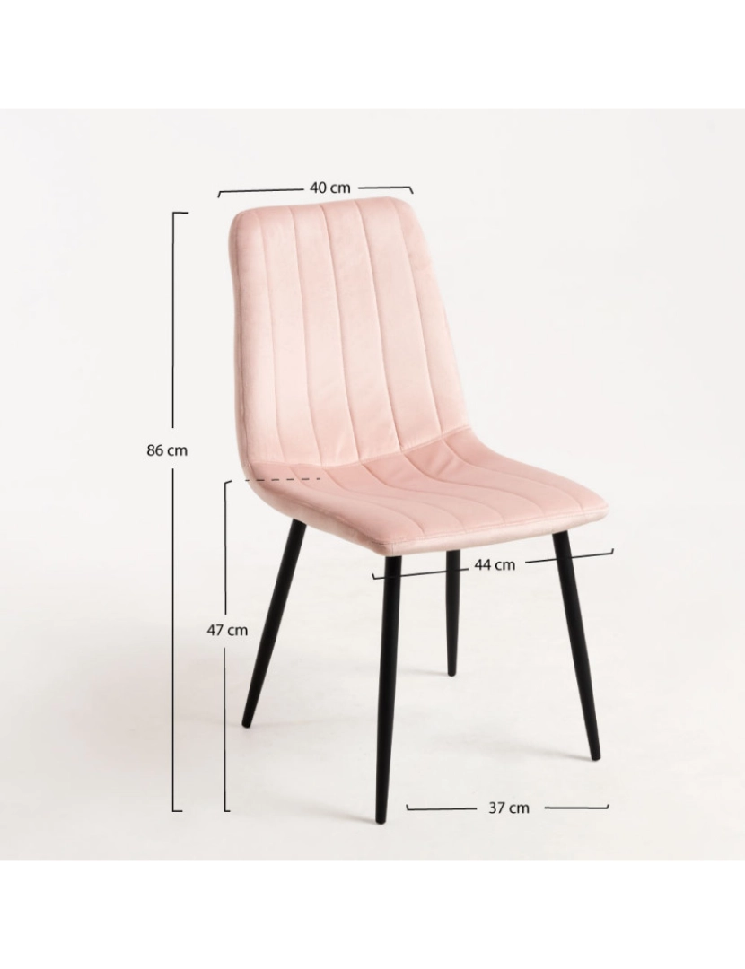 imagem de Cadeira Liny Veludo - Rosa2