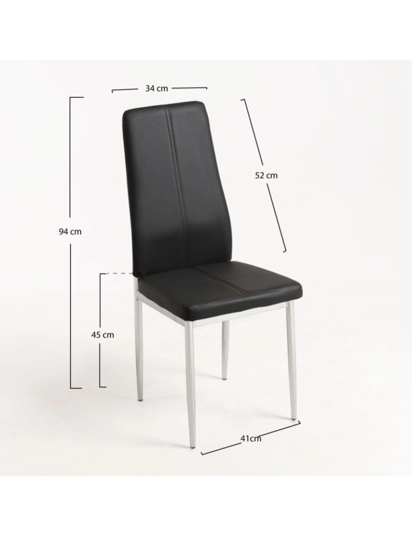 imagem de Cadeira Lonk Couro sintético - Preto2