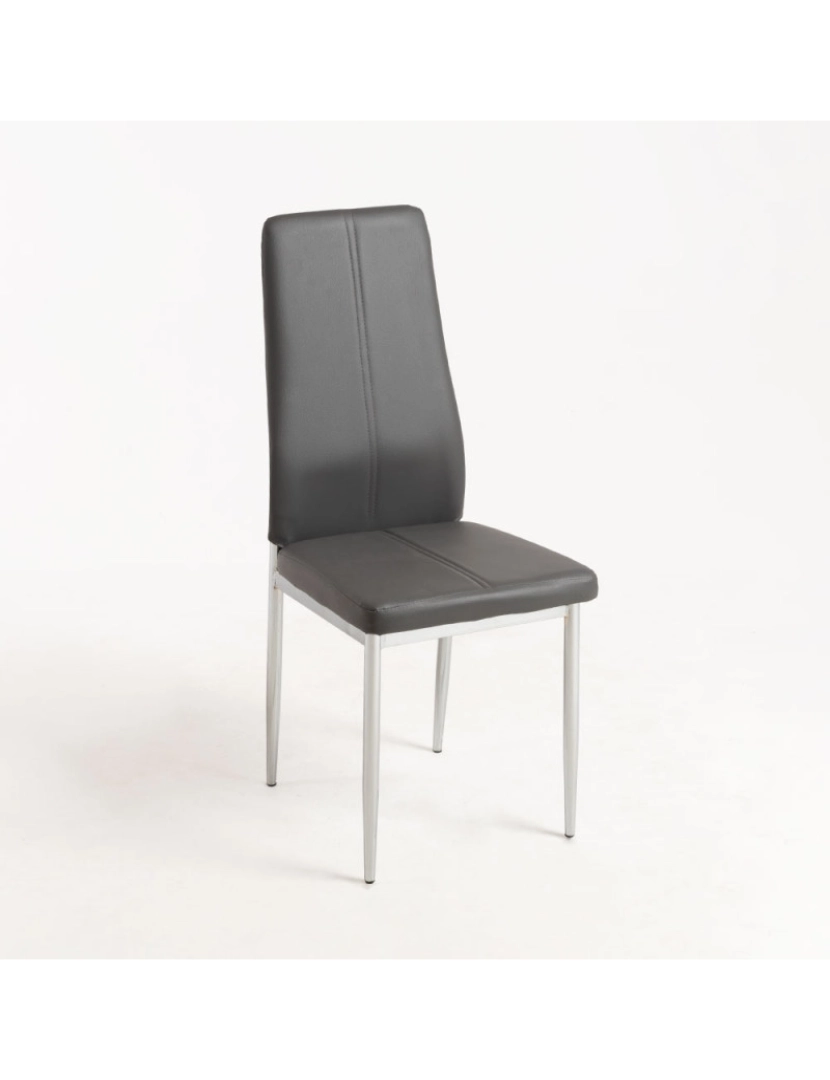 Presentes Miguel - Cadeira Lonk Couro sintético - Cinza