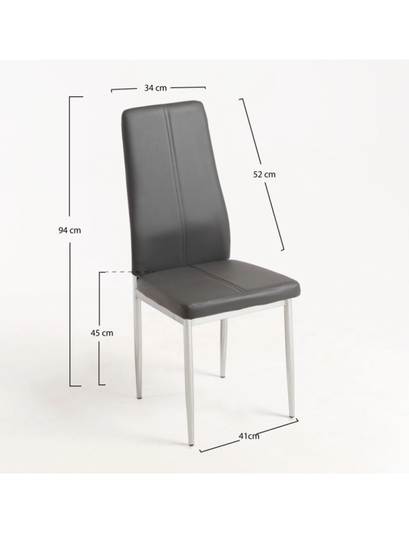 imagem de Cadeira Lonk Couro sintético - Cinza2