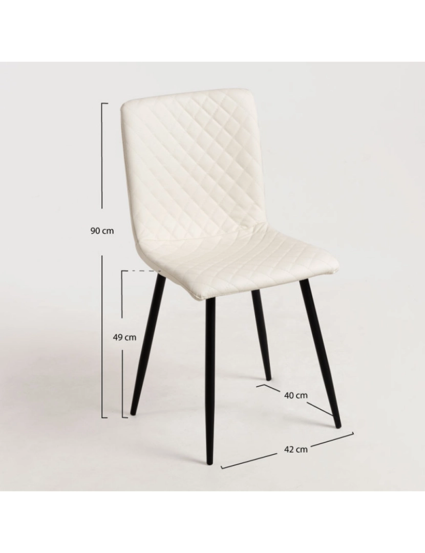 imagem de Cadeira Rom Couro sintético - Branco2