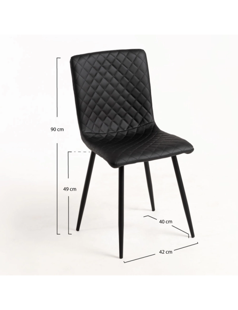 imagem de Cadeira Rom Couro sintético - Preto2