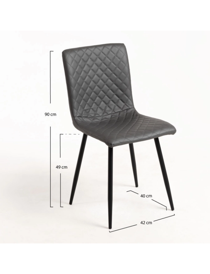 imagem de Cadeira Rom Couro sintético - Cinza2