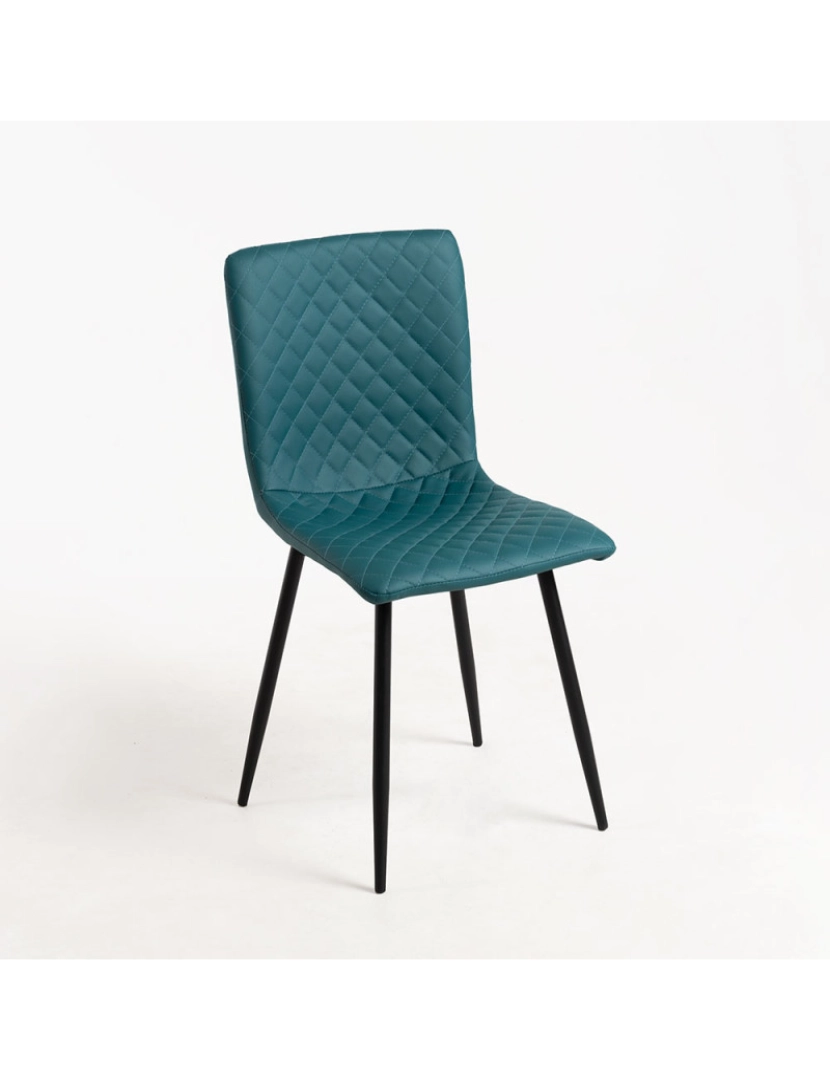 Presentes Miguel - Cadeira Rom Couro sintético - Verde-azulado