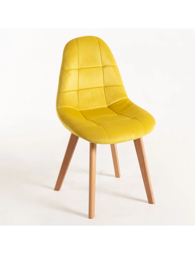 Presentes Miguel - Cadeira Kelen Veludo - Amarelo
