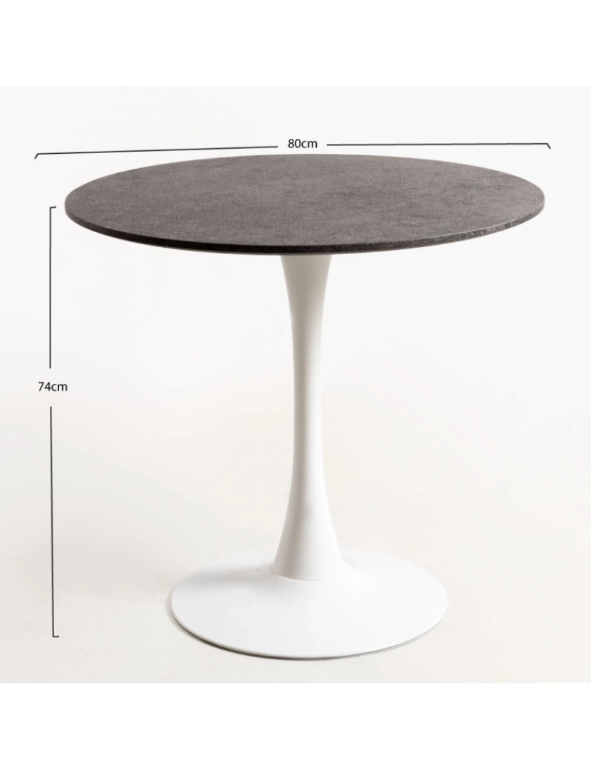 imagem de Mesa Kolio 80 cm Marmol - Branco2