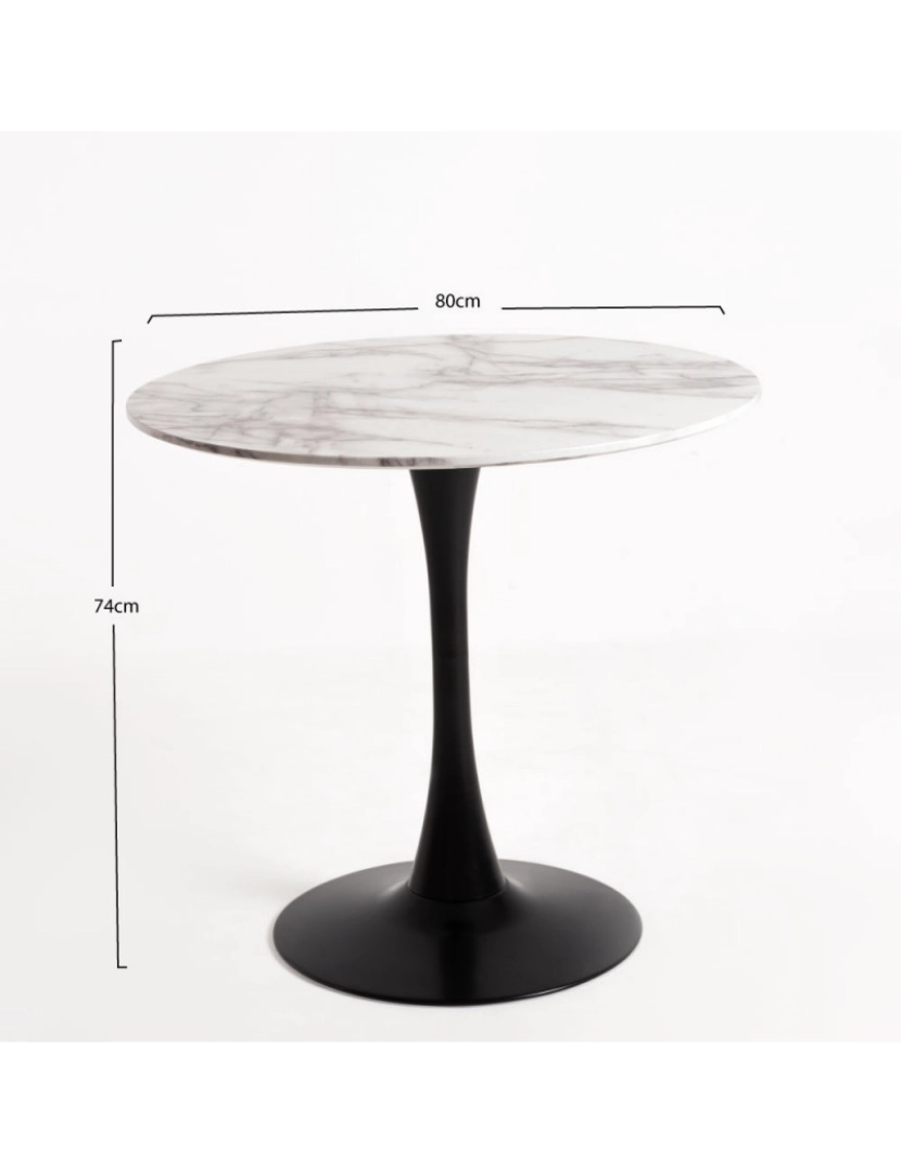 imagem de Mesa Kolio 80 cm Marmol - Branco7