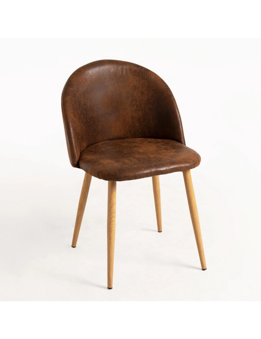 Presentes Miguel - Cadeira Vint Couro Sintético - Marrom Vintage