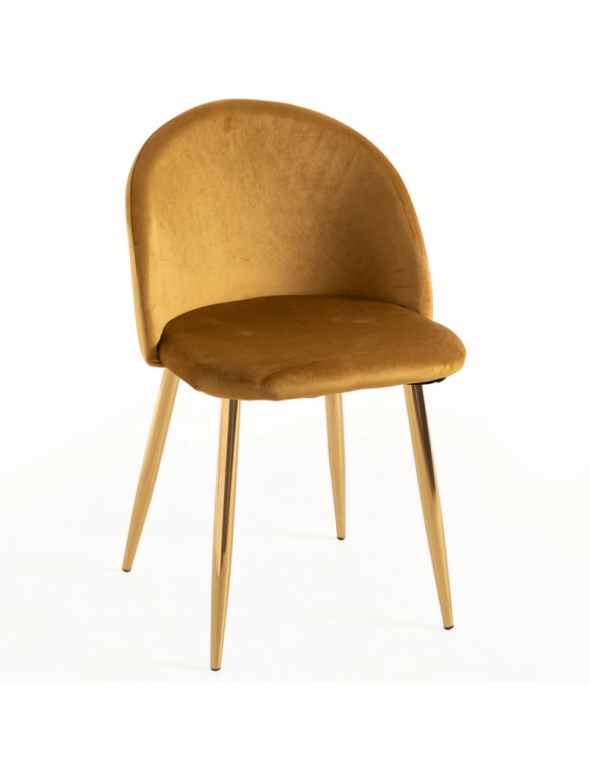 imagem de Cadeira Vint Veludo Golden - Amarelo1