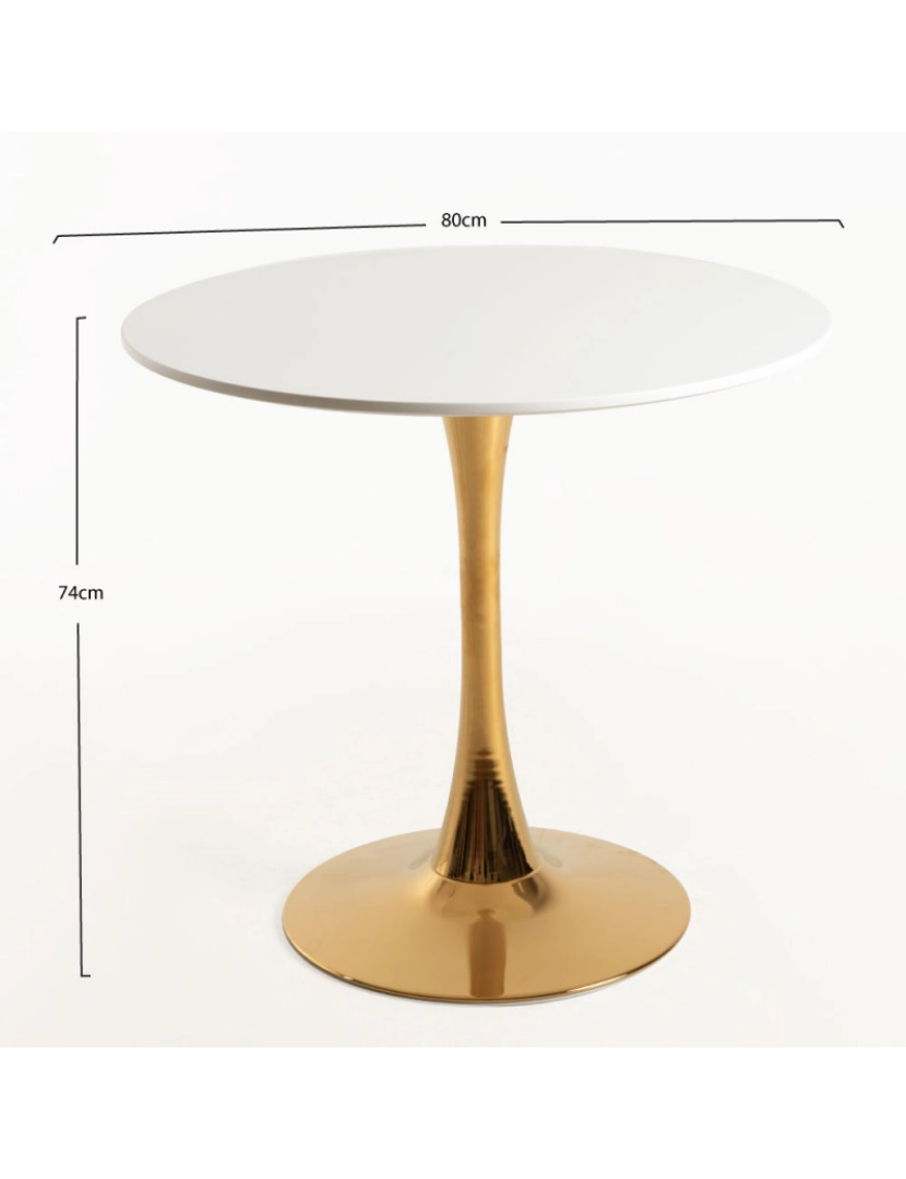 imagem de Mesa Kolio 80 cm Golden - Branco2