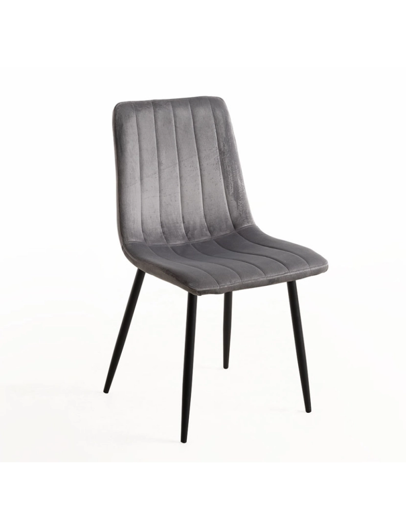 imagem de Cadeira Liny Veludo - Cinza escuro1