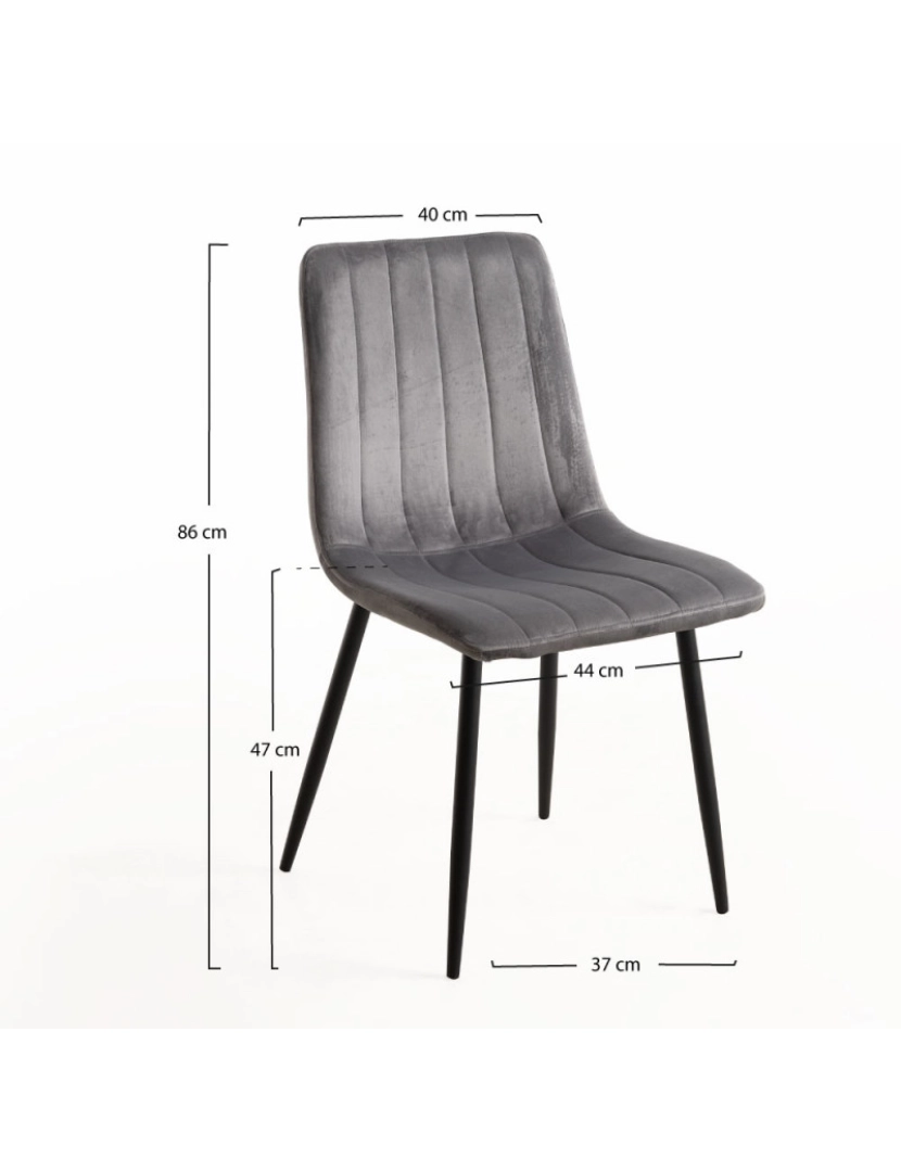 imagem de Cadeira Liny Veludo - Cinza escuro2