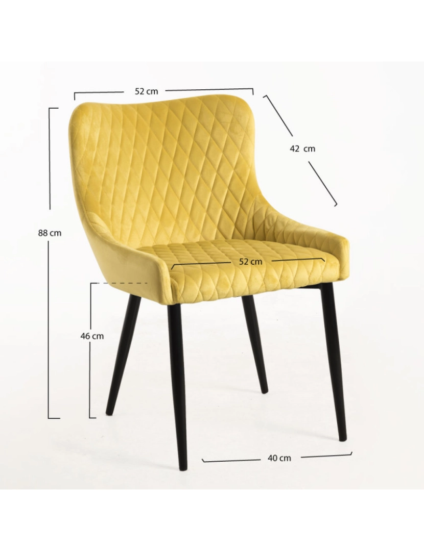 imagem de Cadeira Sanda Veludo - Amarelo2