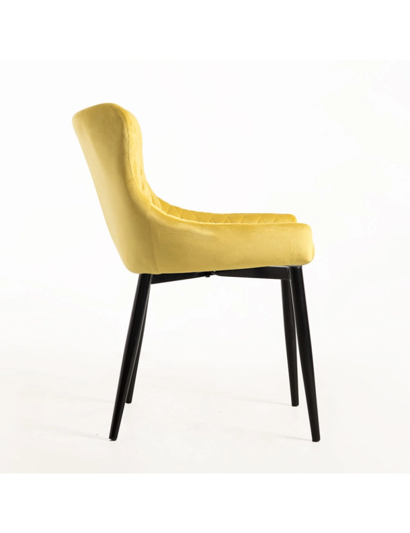 imagem de Cadeira Sanda Veludo - Amarelo3