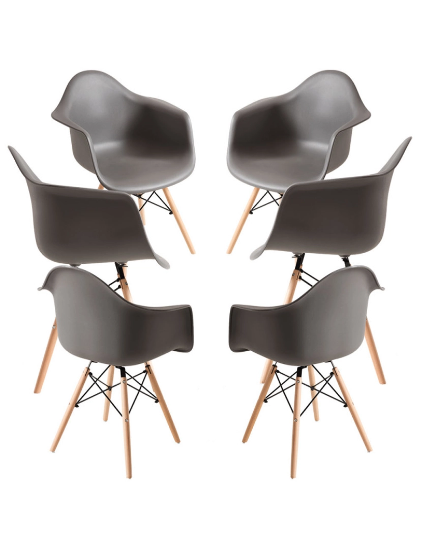 imagem de Pack 6 Cadeiras Dau - Cinza escuro1